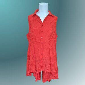 Sleeveless summer button down top